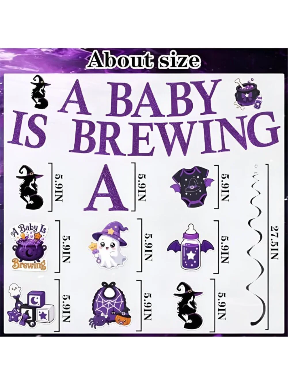 Halloween Baby Shower Decorations, A Baby is Brewing Gender Reveal Decor